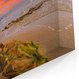 Santa Barbara Beach Art - Vibrant Sunset and Rocky Shore Coastal Scene