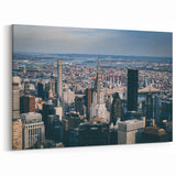 Iconic Ellis Island Artwork - Aerial View of NYC Chrysler Building Decor