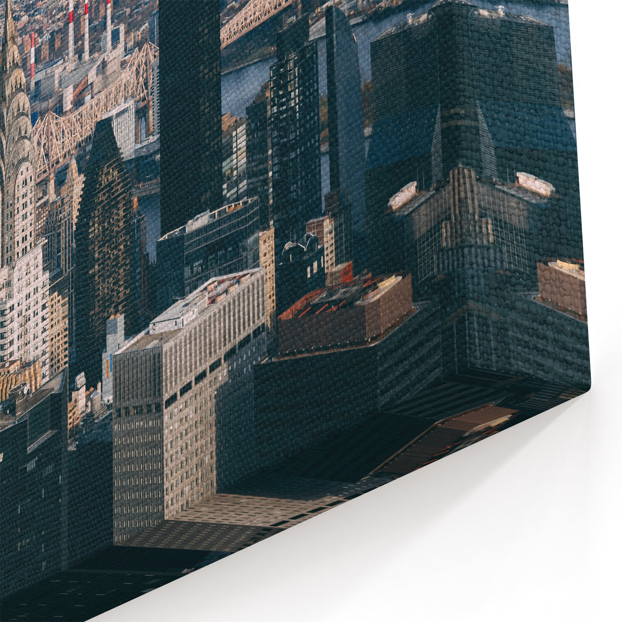 Iconic Ellis Island Artwork - Aerial View of NYC Chrysler Building Decor