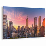 New York City Skyline Art - Sunset Over Empire State Building Decor