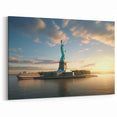 Iconic Ellis Island - New York City Skyline Wall Art at Sunset