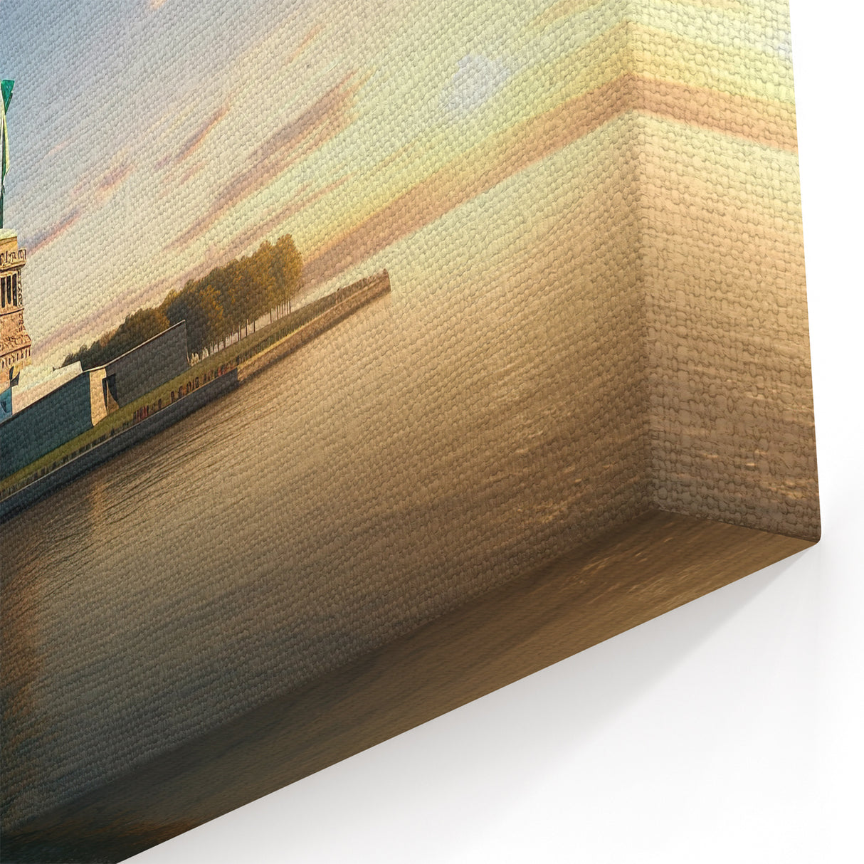 Iconic Ellis Island - New York City Skyline Wall Art at Sunset