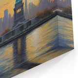 Ellis Island - New York Harbor Skyline Wall Art at Sunrise