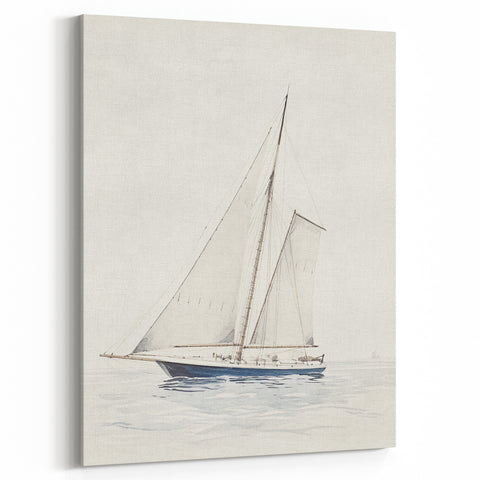 Minimalist Sailboat Art – Black and White Nautical Drawing