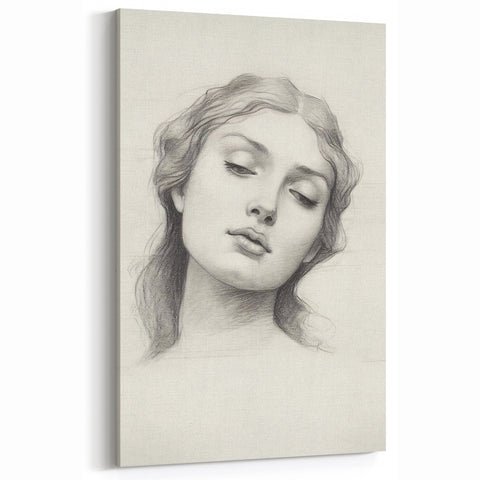 Minimalist Portrait Art – Graceful Pencil Drawing of a Woman
