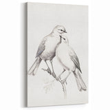 Minimalist Bird Sketch – Elegant Pencil Drawing of Two Birds on a Branch