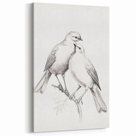 Minimalist Bird Sketch – Elegant Pencil Drawing of Two Birds on a Branch