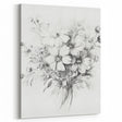 Minimalist Floral Sketch – Detailed Pencil Drawing of Flowers