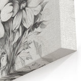 Minimalist Floral Sketch – Detailed Pencil Drawing of Flowers