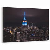 Empire State Building Wall Art - Manhattan Skyline Night Canvas NYC View
