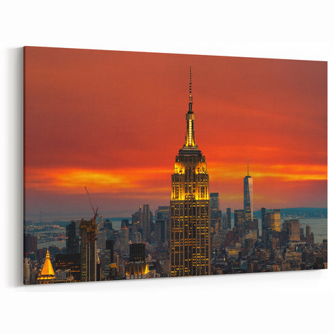 Empire State Building Wall Art - New York City Skyline Sunset Canvas