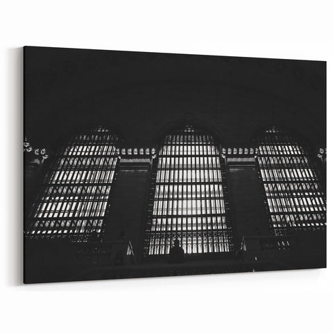 Grand Central Station Art - Dramatic NYC Windows in Black and White