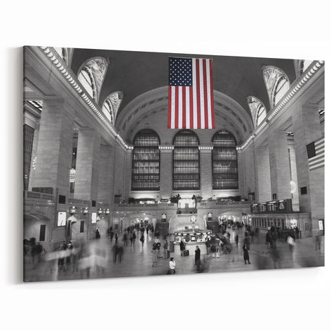 Grand Central Station Art - Iconic NYC Landmark in Black and White Canvas