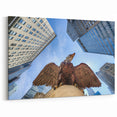 Grand Central Station Art - NYC Skyline with Eagle Sculpture Canvas