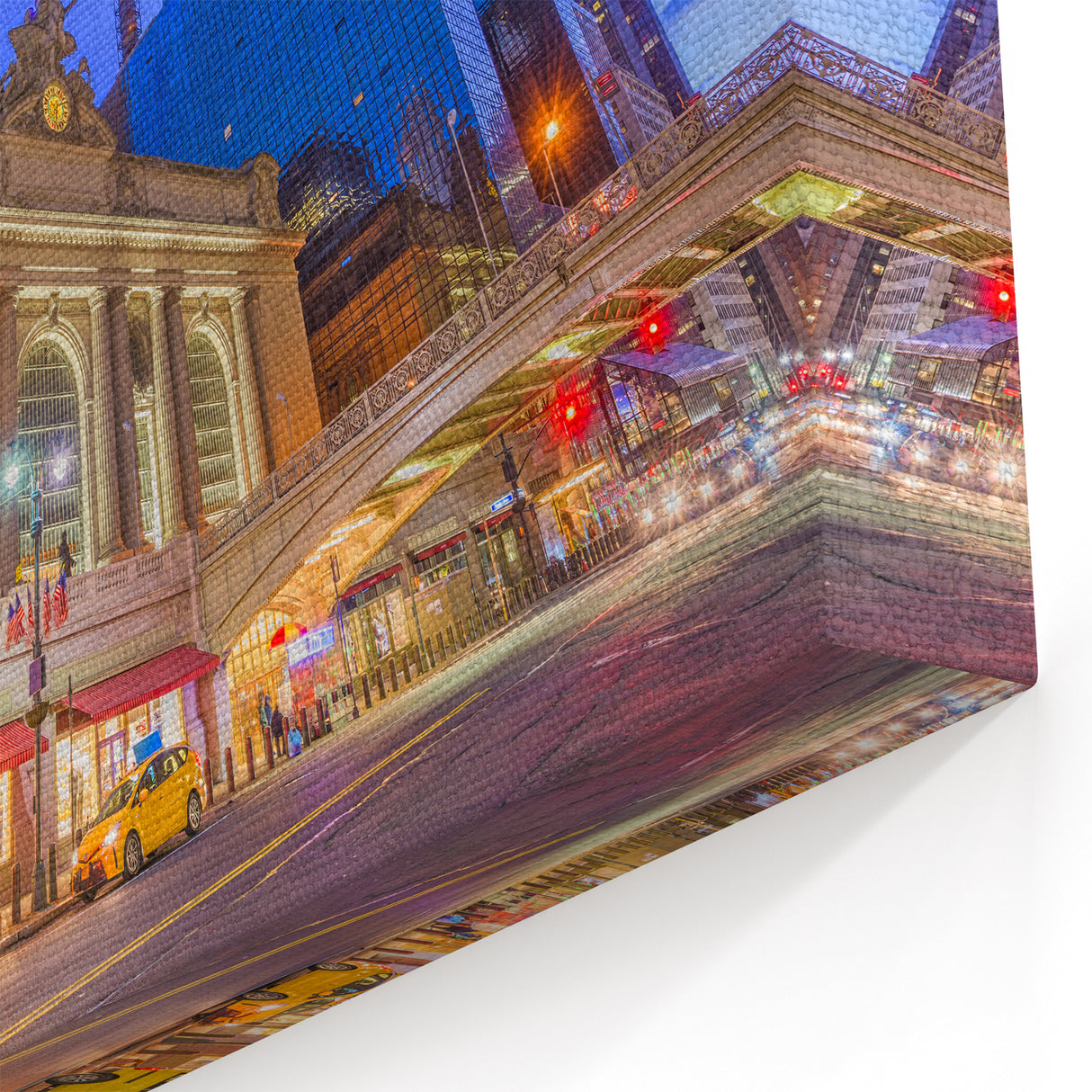 Grand Central Station Art - NYC Yellow Taxi Scene with Iconic Architecture