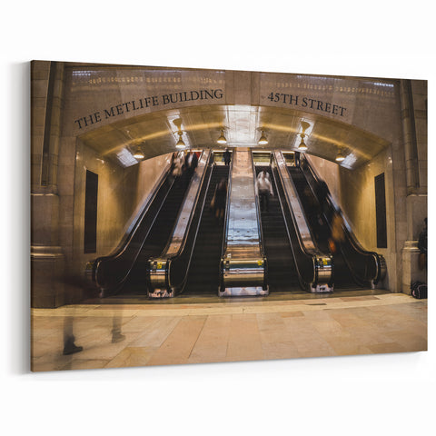 Grand Central Station Art - MetLife Building Escalators NYC Photography