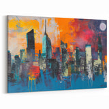 Abstract Manhattan Skyline Art - Colorful NYC Cityscape with Vibrant Hues