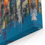 Abstract Manhattan Skyline Art - Colorful NYC Cityscape with Vibrant Hues