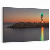 Santa Cruz Lighthouse Sunset Wall Art - California Coastal Canvas Prints