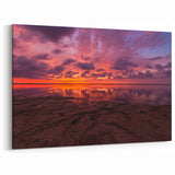 Santa Cruz Sunset Reflection Wall Art - California Coastal Canvas Prints
