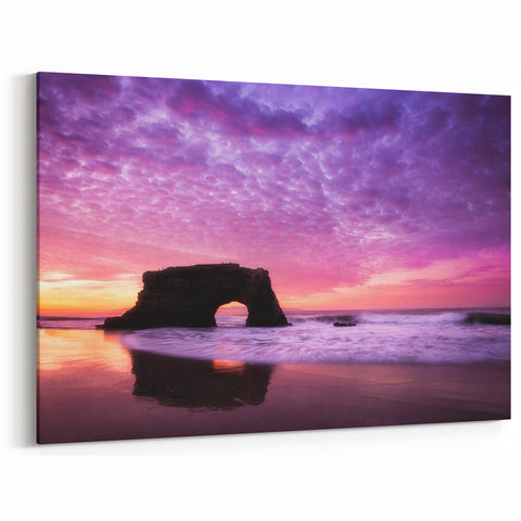 Santa Cruz Sunset Arch Wall Art - Vibrant California Coastal Canvas Prints