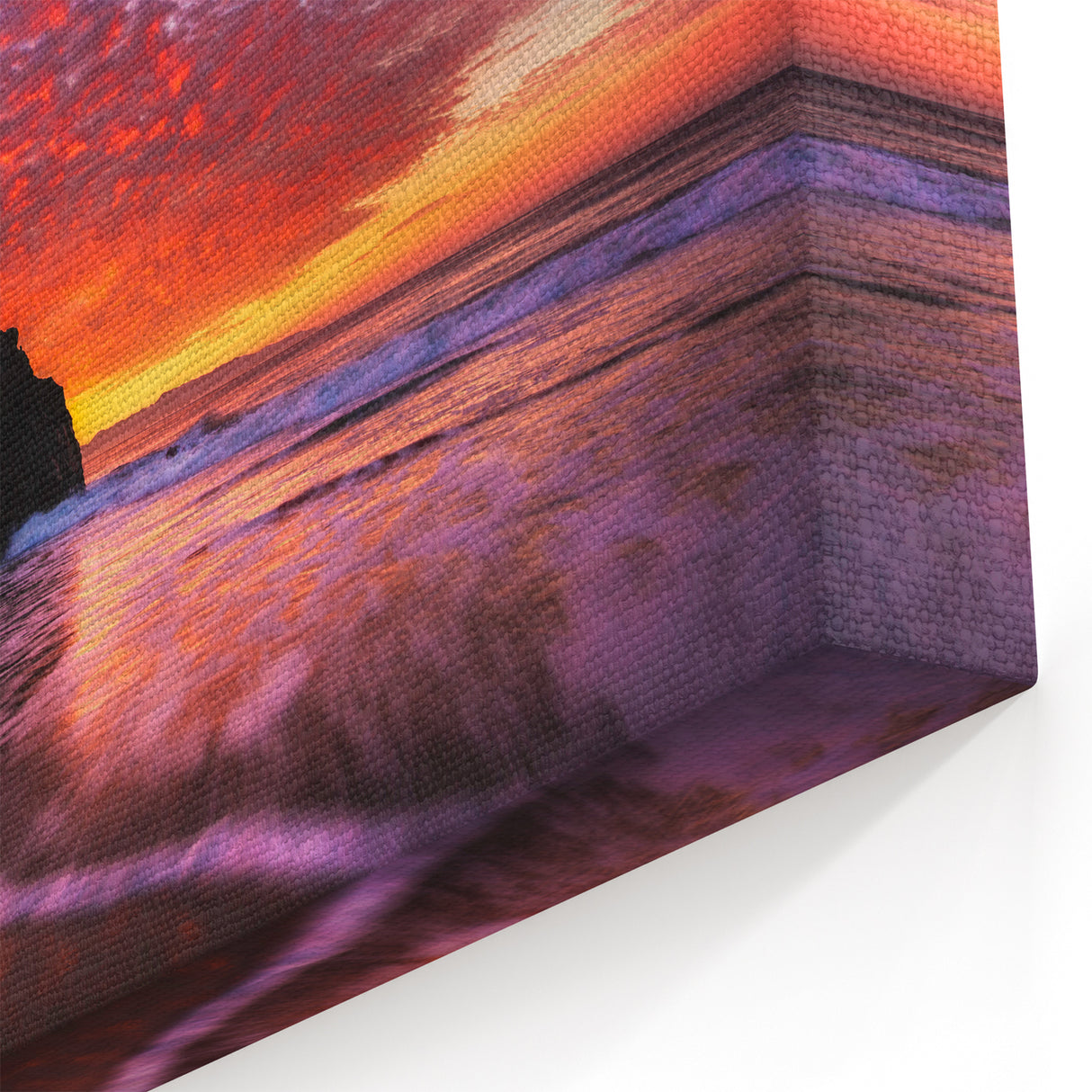Santa Cruz Fiery Sunset Arch Wall Art - California Coastal Canvas Prints