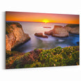 Santa Cruz Coastal Cliffs Sunset Wall Art - California Scenic Canvas Prints