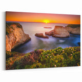 Santa Cruz Coastal Cliffs Sunset Wall Art - California Scenic Canvas Prints