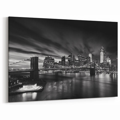 Black and White Manhattan Bridge Wall Art – NYC Cityscape Prints