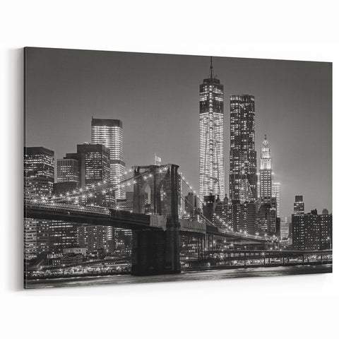Manhattan Bridge Black and White Wall Art – NYC Cityscape Prints