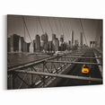 Manhattan Bridge Wall Art with Yellow Taxi – NYC Cityscape Prints