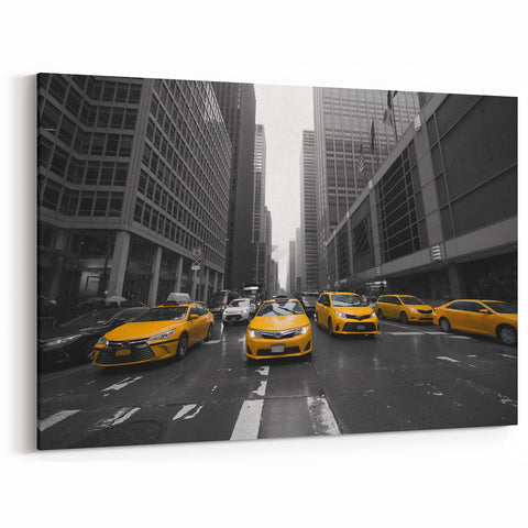 Yellow Taxis on NYC Streets Wall Art – Manhattan Cityscape Prints