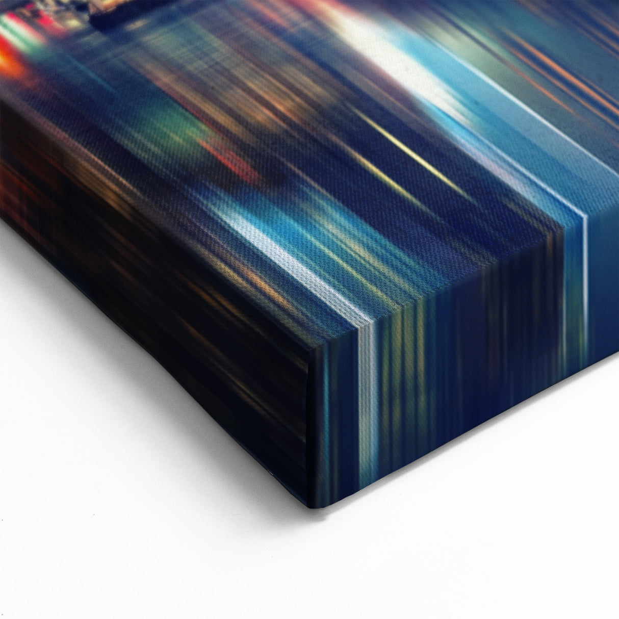 NYC Cityscape Art - Manhattan Skyline at Night with Vibrant Reflections