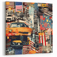 New York City Collage Art - Bold Urban NYC Street and Yellow Taxi Design