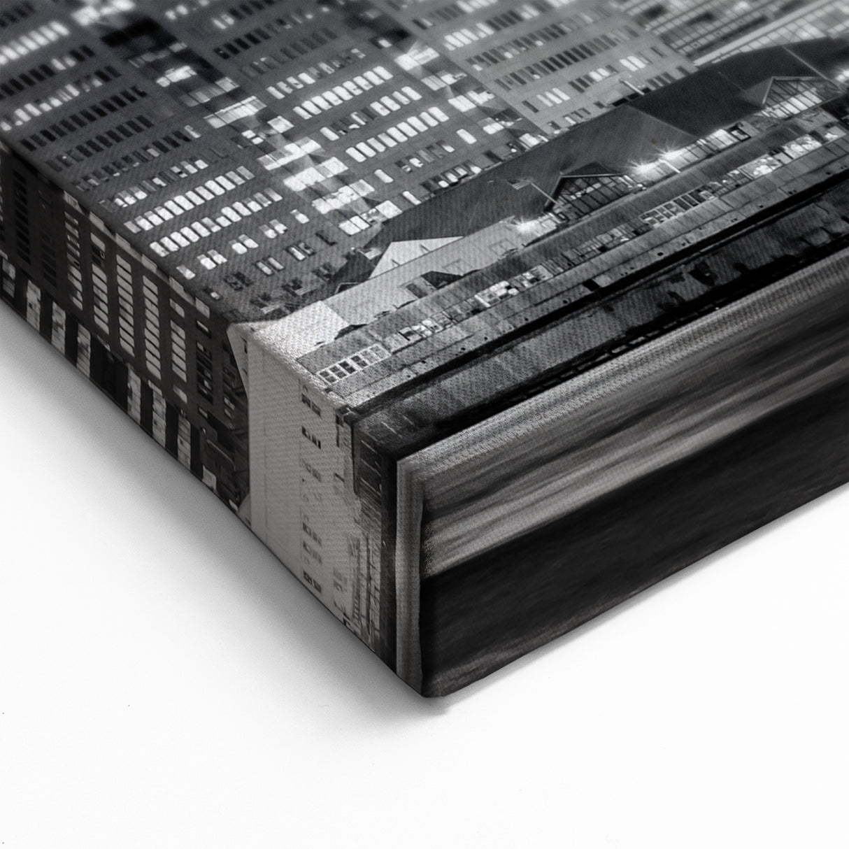 Manhattan Bridge Black and White Photography - NYC Night Skyline Wall Decor