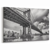 Black and White Manhattan Bridge Art - Iconic New York City Bridge Photography Decor