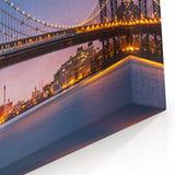 Manhattan Bridge Art - Dusk New York City Skyline Photography Wall Decor