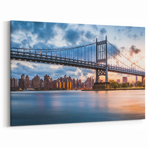 Manhattan Bridge Art - Sunset New York City Skyline Photography Wall Decor