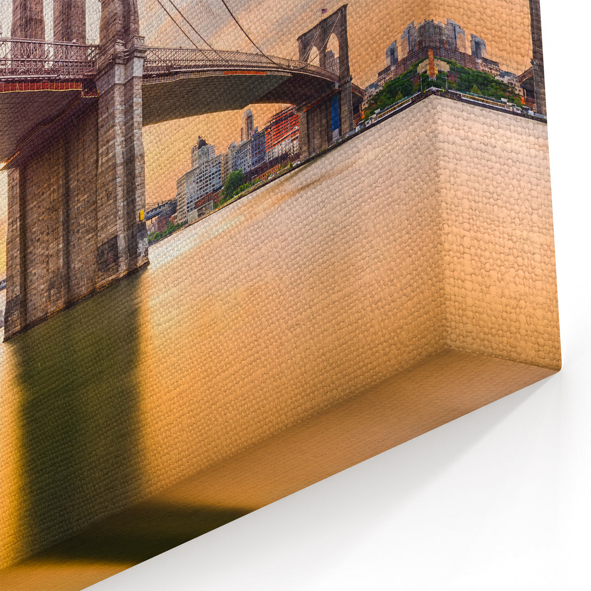 Brooklyn and Manhattan Bridge Art - Golden Hour New York City Skyline Photography