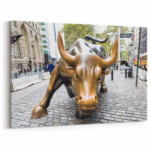 Wall Street Charging Bull Print - Iconic NYC Stock Exchange Canvas Art