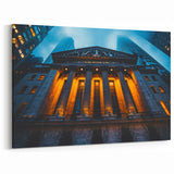NYC Stock Exchange Night Art - Premium Illuminated Canvas Print