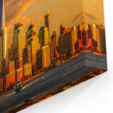 One World Trade Center Framed Art - Golden Sunset NYC Skyline Print