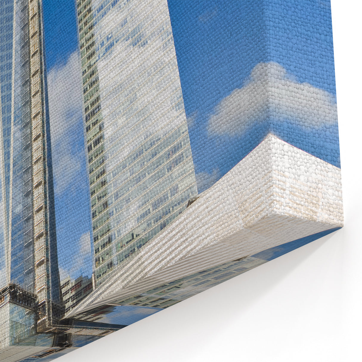 One World Trade Center Framed Canvas - NYC Skyline and Memorial Art