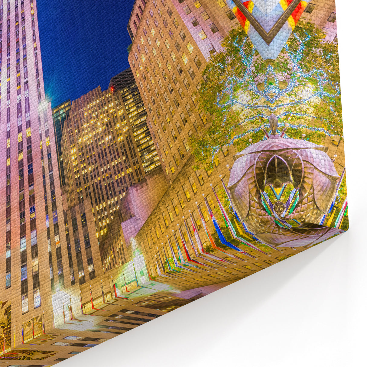Rockefeller Center at Night - NYC Skyline Illuminated Art Print