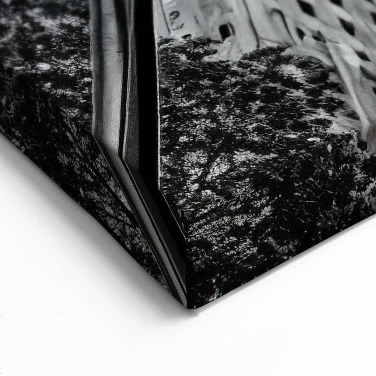 NYC Skyscrapers and American Flag - Dynamic Black and White Art Print