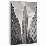 Rockefeller Center Tower - Classic NYC Skyline Black and White Art Print