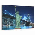 Statue of Liberty Art - New York City Skyline Night Wall Decor