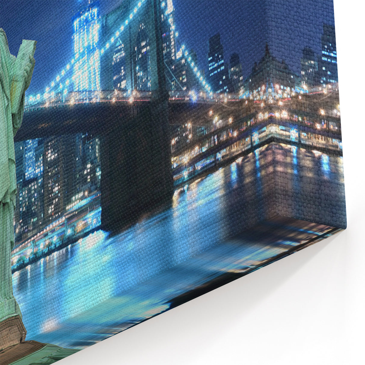 Statue of Liberty Art - New York City Skyline Night Wall Decor