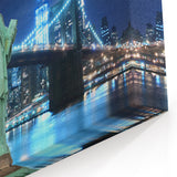 Statue of Liberty Art - New York City Skyline Night Wall Decor