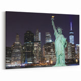 Statue of Liberty Art - New York City Skyline Nightscape Wall Decor
